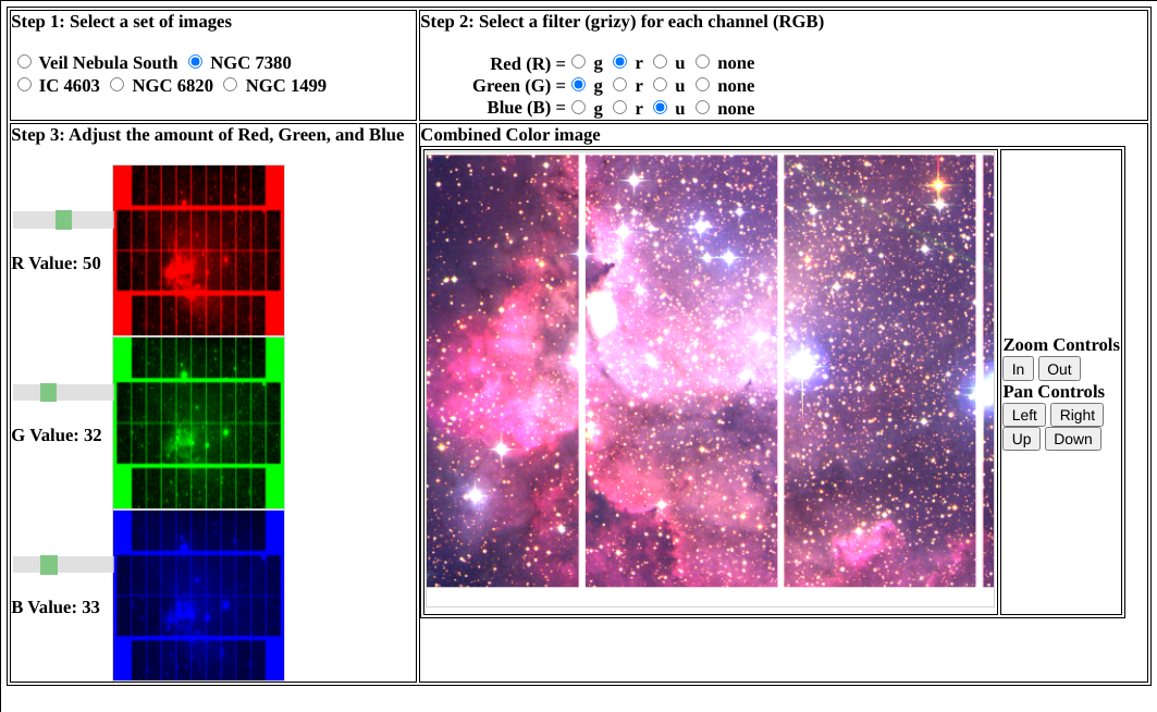 screenshot of MegaCam colorizer tool