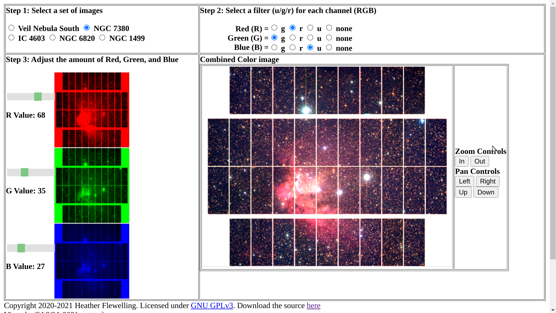 a screenshot of the megacam colorizer program